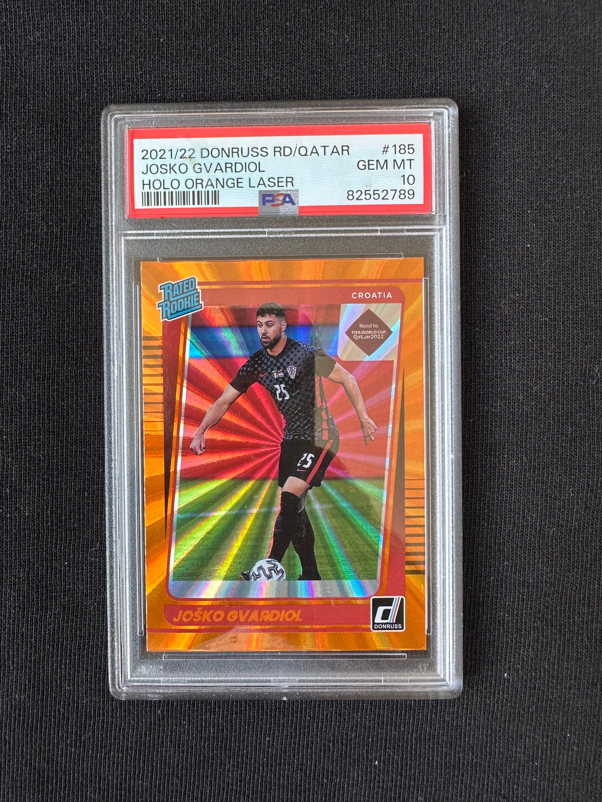 Joško Gvardiol PSA10 Donruss Road To Qatar 2021/22 Rated Rookie Holo Orange Laser #185