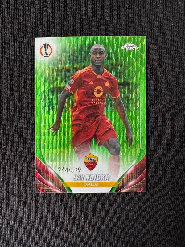 Evan Ndicka /399 Topps Chrome UEFA CC 2024 Green Wave #176