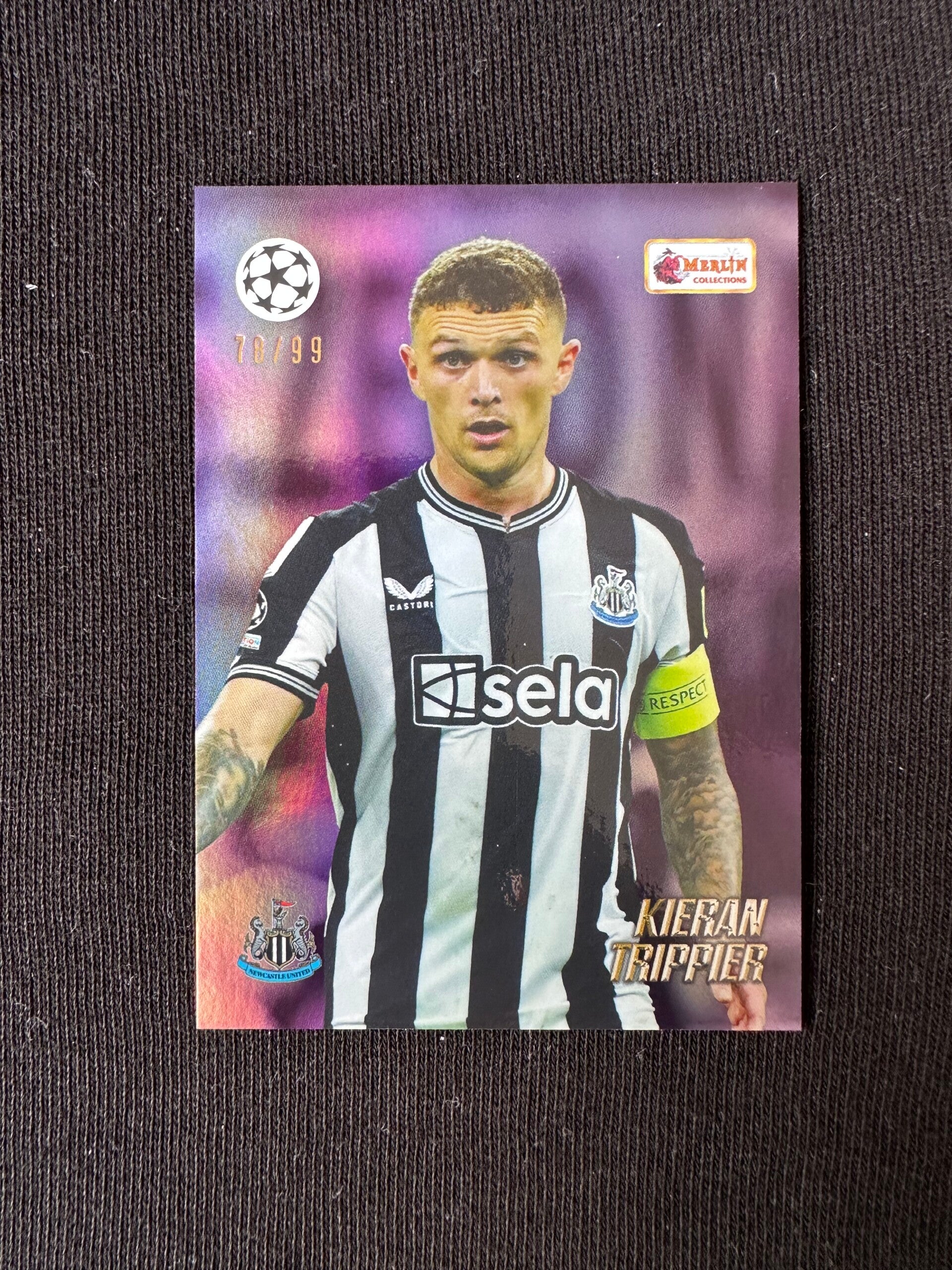Kieran Trippier /99 Topps Melin Heritage UEFA CC 2023 Purple #43