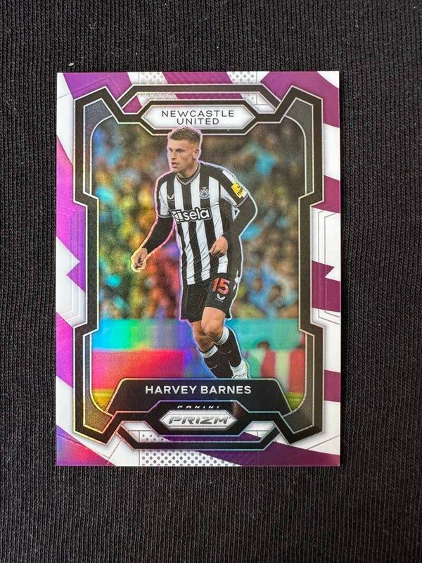 Harvey Barnes /92 Panini Prizm Premier League 2023/24 Purple White- Prizm #63