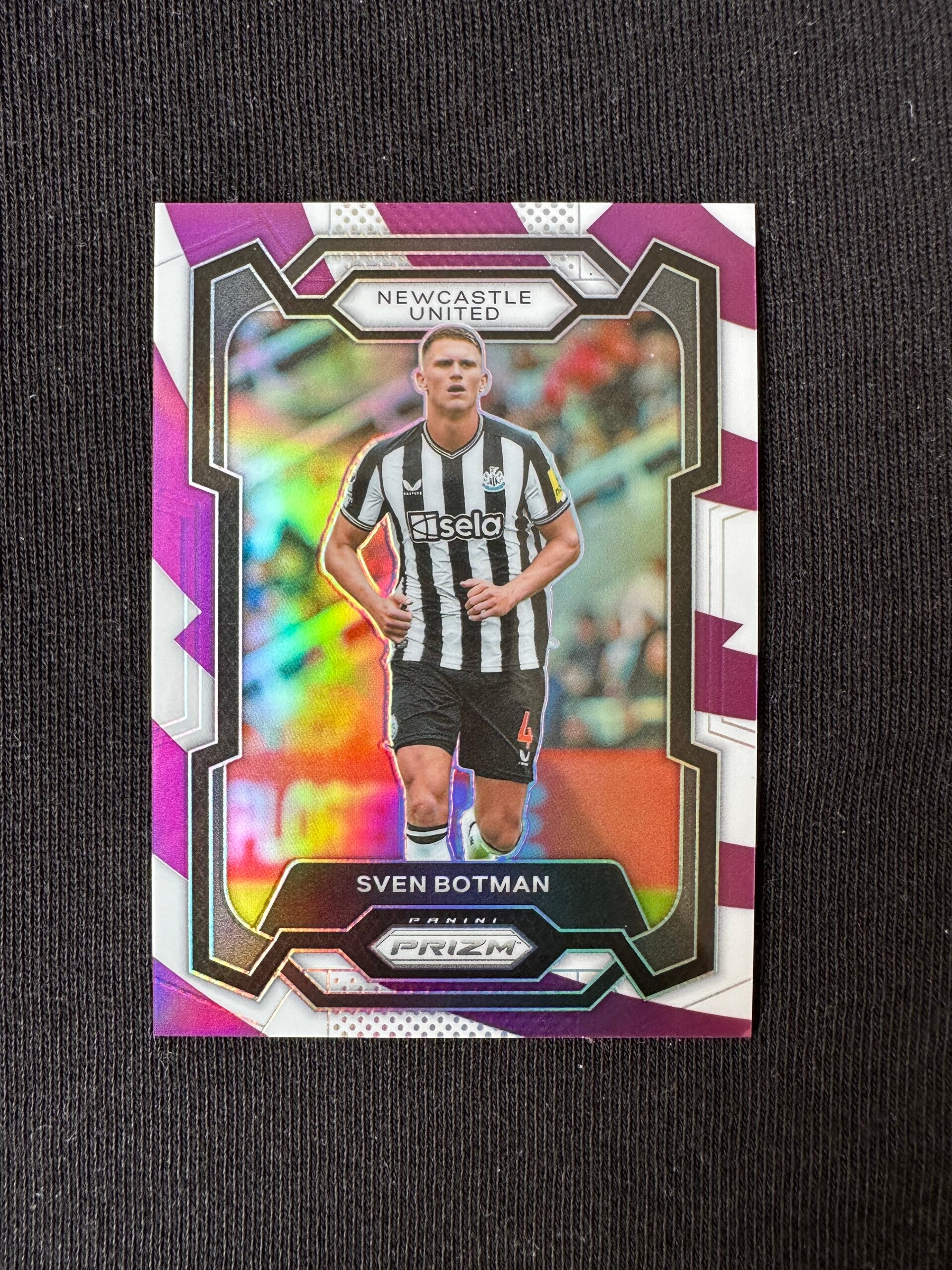 Sven Botman /92 Panini Prizm Premier League 2023/24 Purple White- Prizm #56