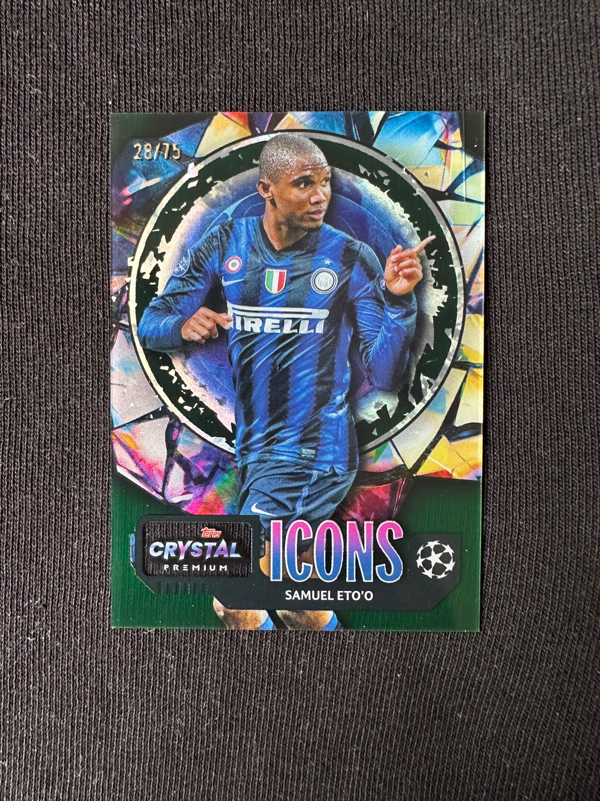Samuel Eto'o /75 Topps Crystal Premium 2023 Icons Green #UI-9