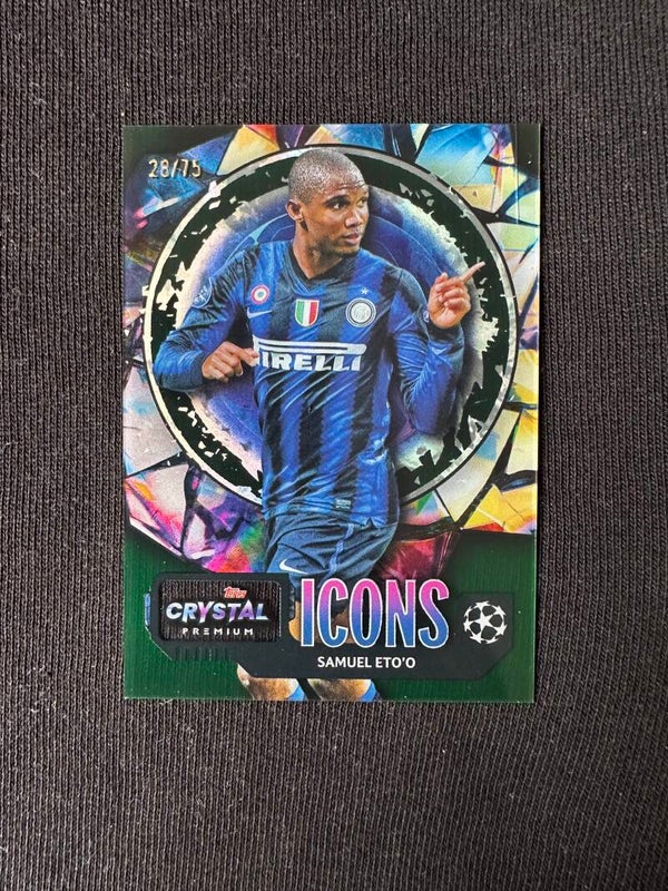 Samuel Eto'o /75 Topps Crystal Premium 2023 Icons Green #UI-9