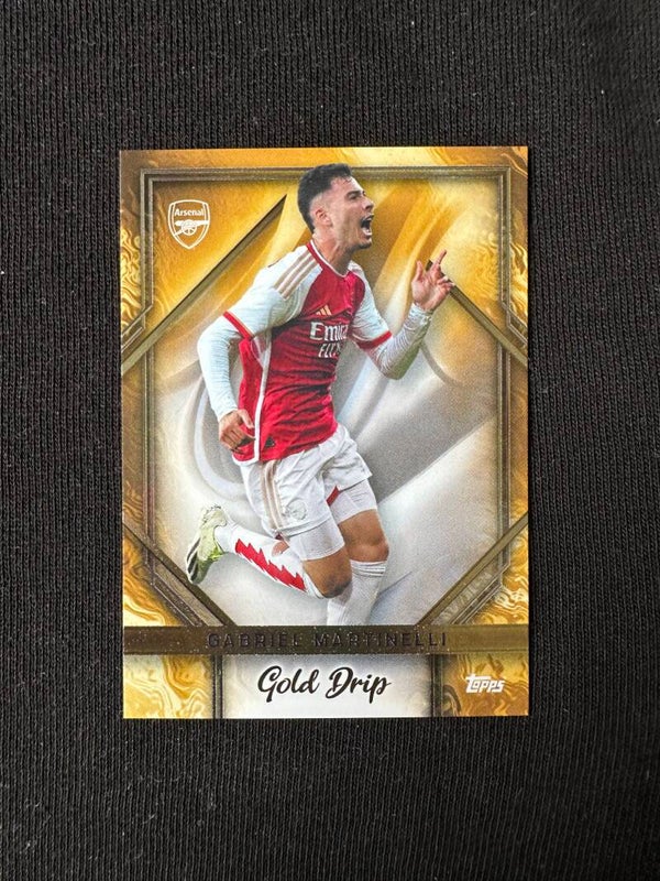 Gabriel Martinelli Topps Arsenal Team Set 2023/24 Gold Drip #50