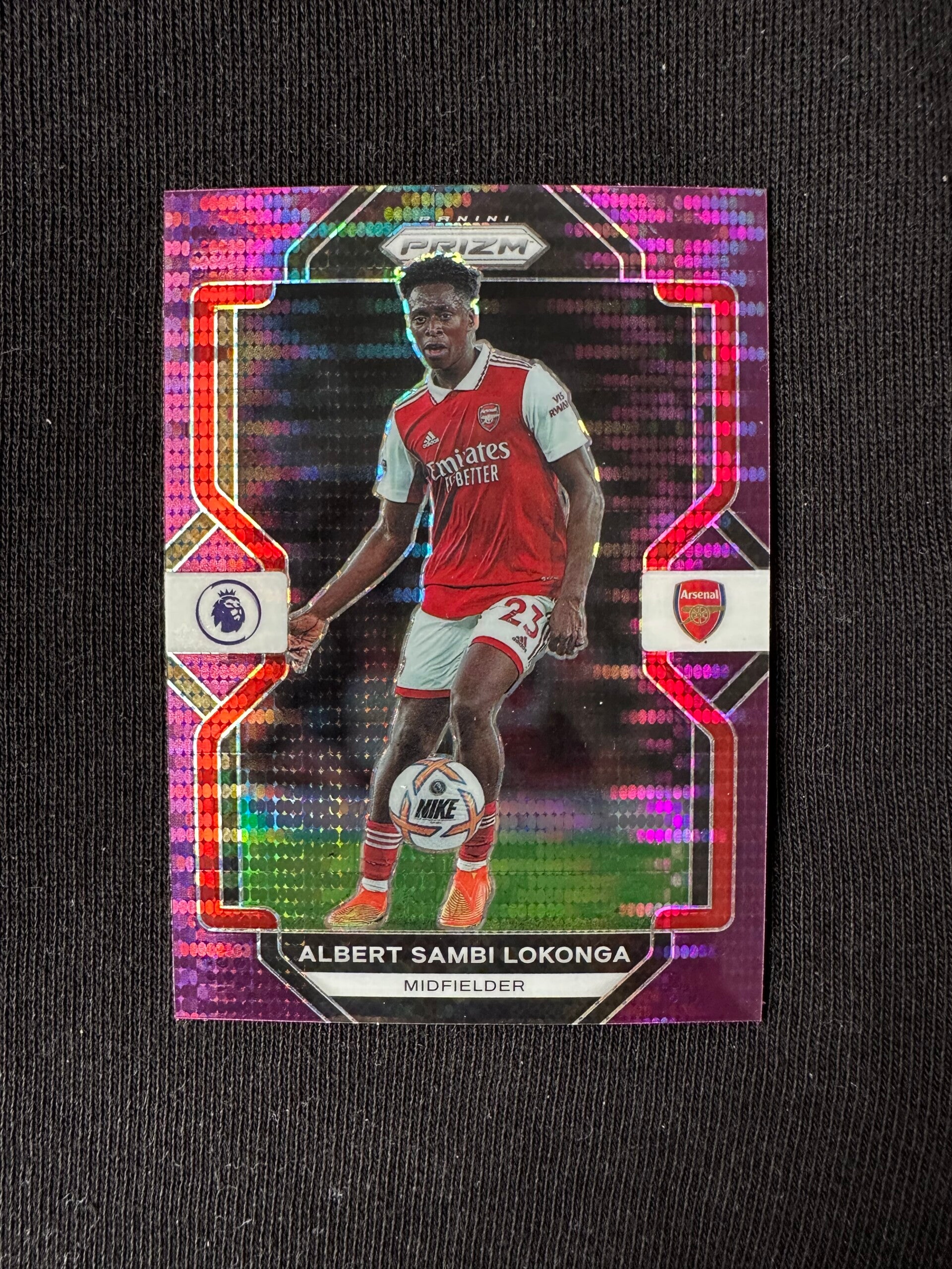 Albert Sambi Lokonga Panini Prizm Premier League 2022/23 Pink Pulsar Prizm #168