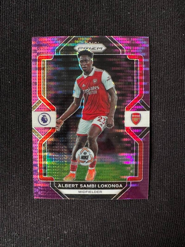 Albert Sambi Lokonga Panini Prizm Premier League 2022/23 Pink Pulsar Prizm #168