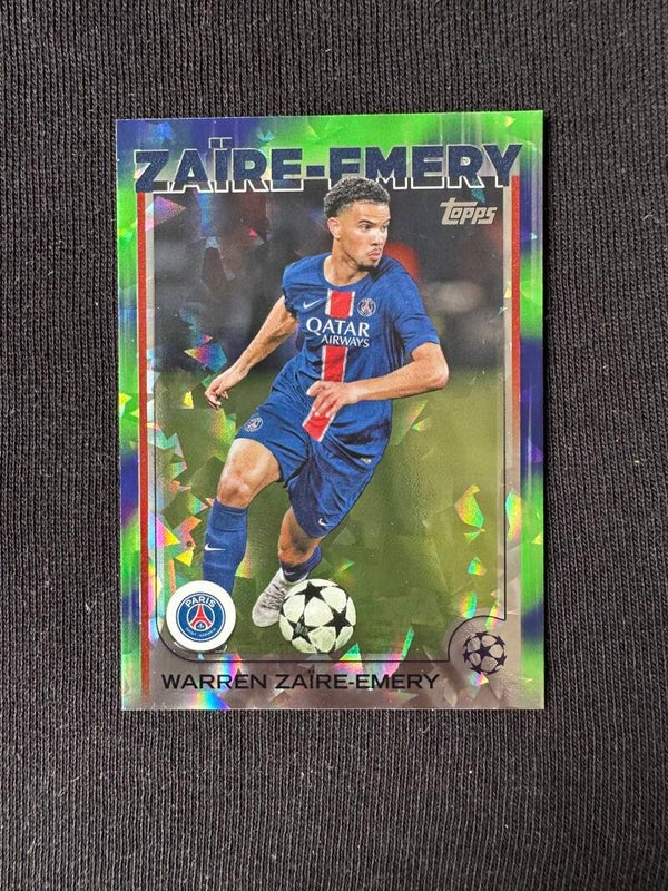 Warren Zaire-Emery Topps UCC Flagship 2025 Green Blue Sapphire #197 PSG
