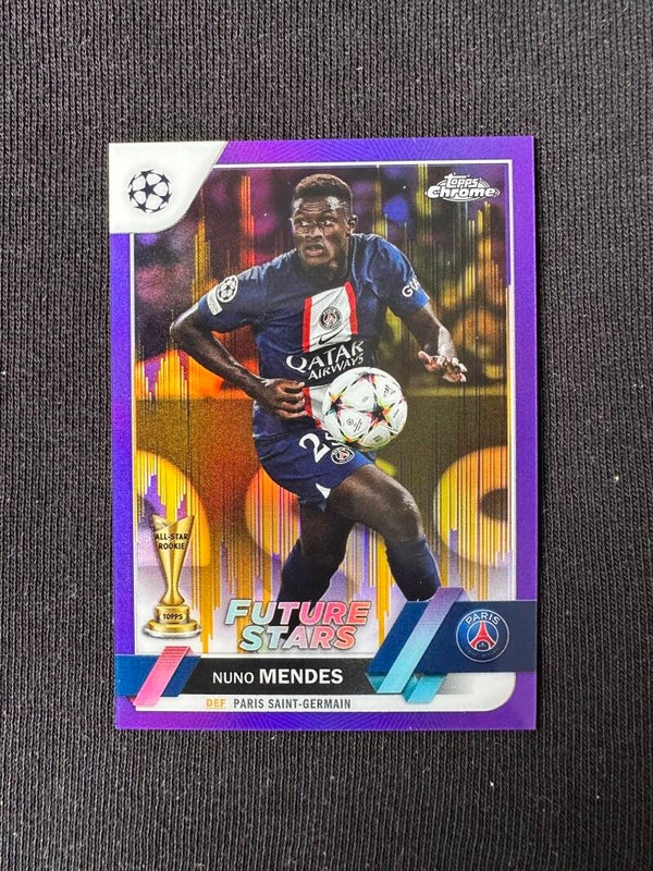 Nuno Mendes Topps Chrome 2022/23 Purple Gold Seismic SP Card -AllStar Rookie #26 PSG