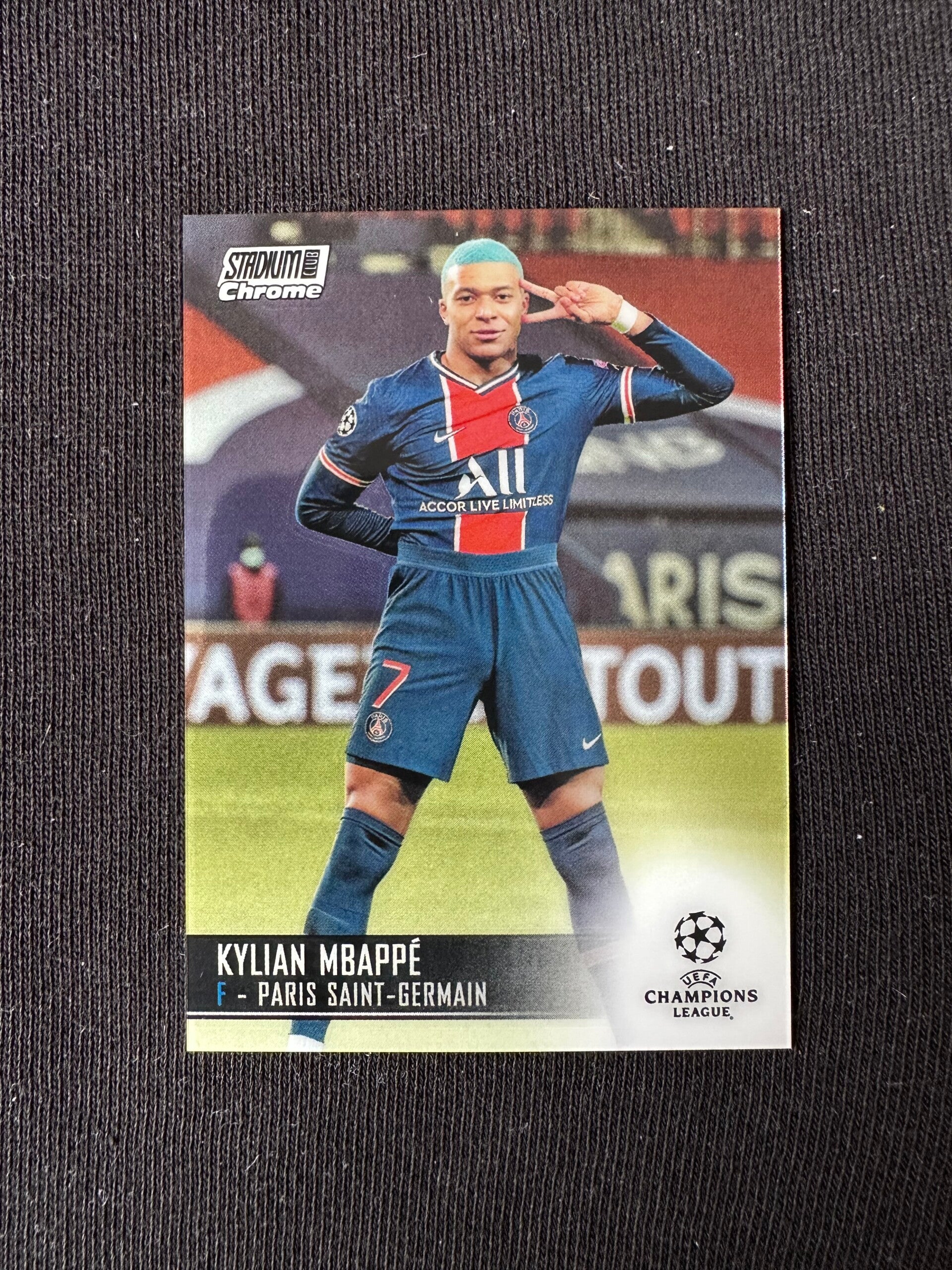Kylian Mbappe Topps Stadum Club Chrome UEFA CL 2021 #75 PSG
