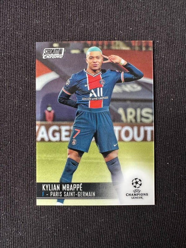 Kylian Mbappe Topps Stadum Club Chrome UEFA CL 2021 #75 PSG