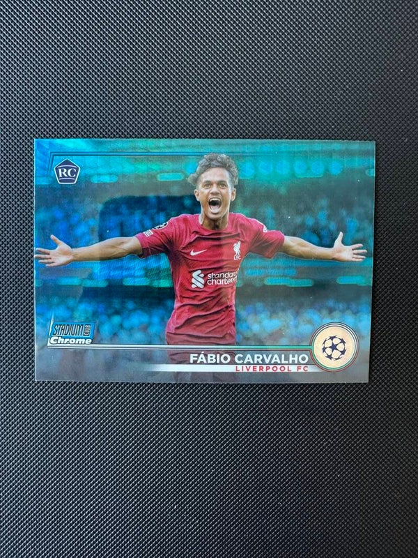 Fabio Carvalho Rookie Topps Stadium Club Chrome 2023 Aqua Refractor #28