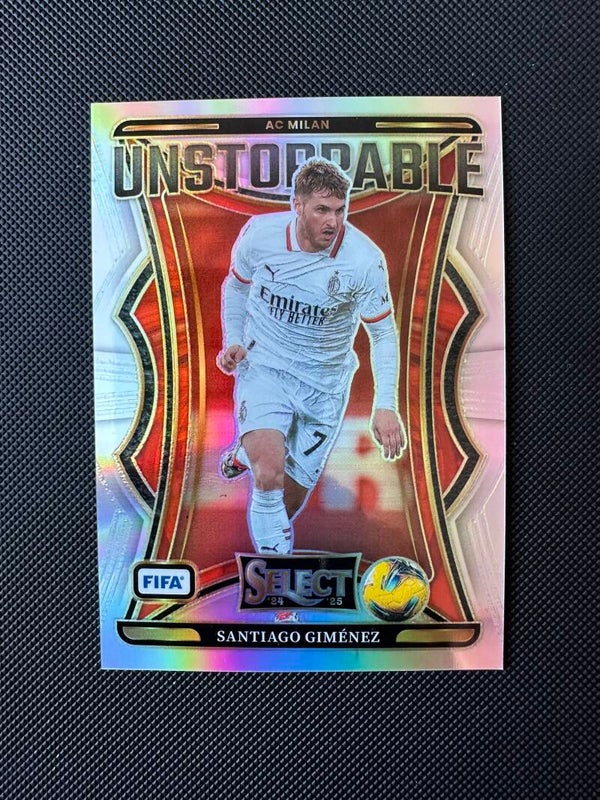 Santiago Gimenez Panini Select Fifa 2024/25 Unstoppable- Prizm #13 MILAN