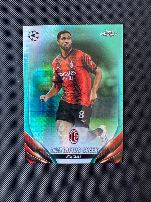 Ruben Loftus-Cheek Topps Chrome 2024 Aqua Prizm Refractor #65 MILAN