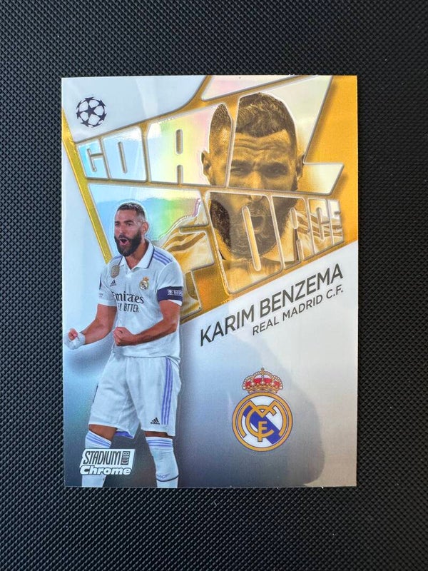 Karim Benzema Topps Stadium Club Chrome 2023 Goal Force Refractor #GF-KB  REAL MADRID