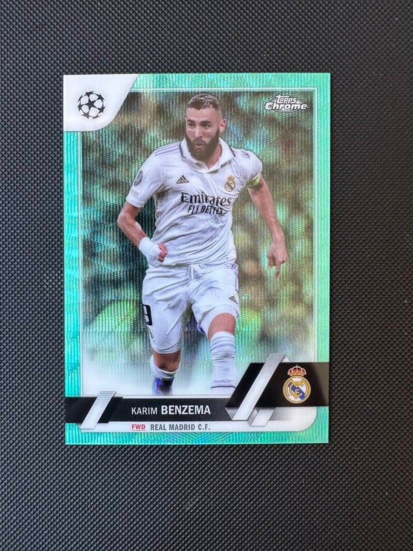 Karim Benzema /199 Topps Chrome UEFA CC 2023 Aqua Wave #14 REAL MADRID