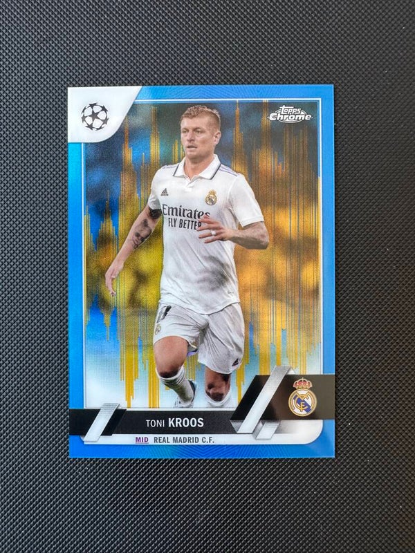 Toni Kroos /75 Topps Chrome UEFA UCC 2022/23 Blue Gold Seismic Ref  #156 REAL MADRID