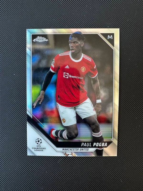 Paul Pogba Topps Chrome UEFA CL 2022 Refractor #155 MAN. UTD.