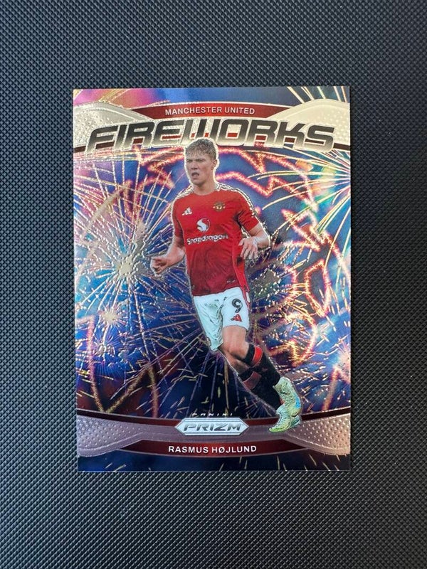 Rasmus Hojlund Panini Prizm Premier League 2024/25 Fireworks #8 MAN. UTD.
