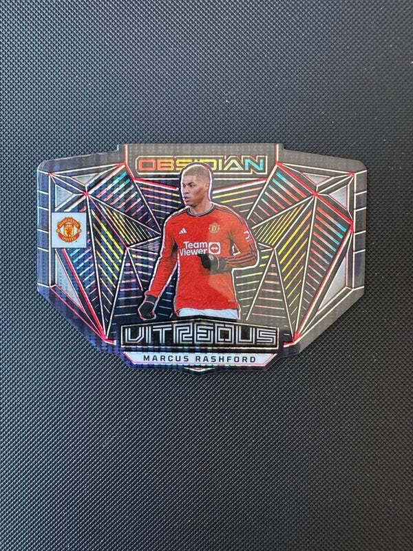 Marcus Rashford /75 Panini Obsidian 2023/24 Vitreous Red #8 MAN. UTD.