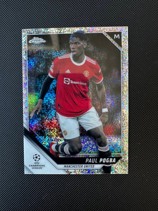 Paul Pogba Topps Chrome UEFA CL 2022 Speckle Refractor #155 MAN. UTD.