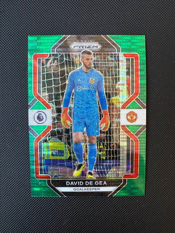 David De Gea Panini Prizm Premier League 2022/23 Green Pulsar- Prizm #85 MAN. UTD.