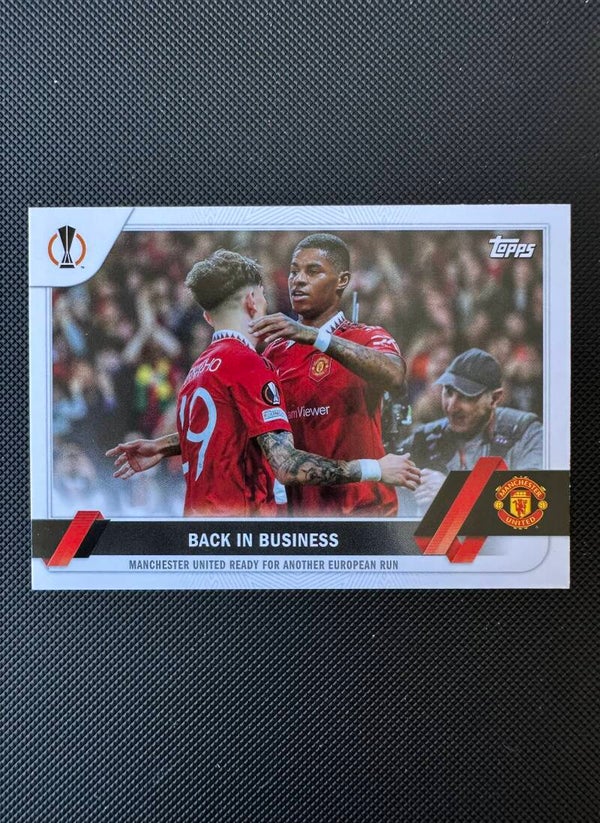 Topps UEFA Club Competitions 2023 Back In Business #163 MAN. UTD.