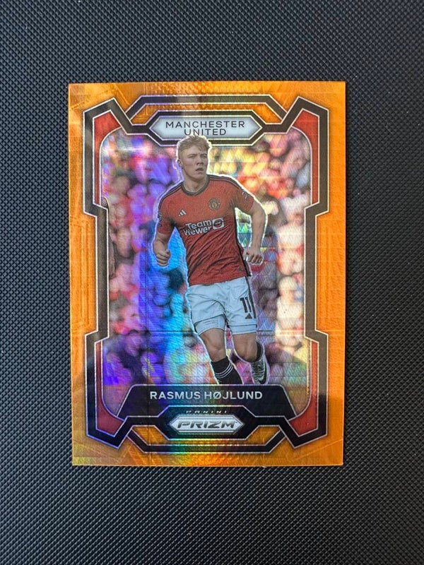 Rasmus Hojlund Panini Prizm Premier League 2023/24 Orange Prizm #51 MAN. UTD.