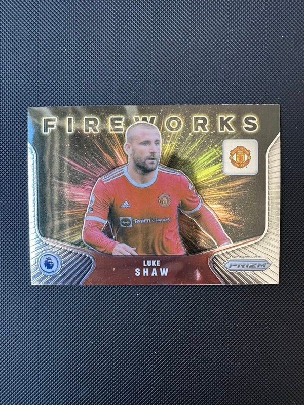 Luke Shaw Panini Prizm Premier League 2021/22 Fireworks #3 MAN. UTD.