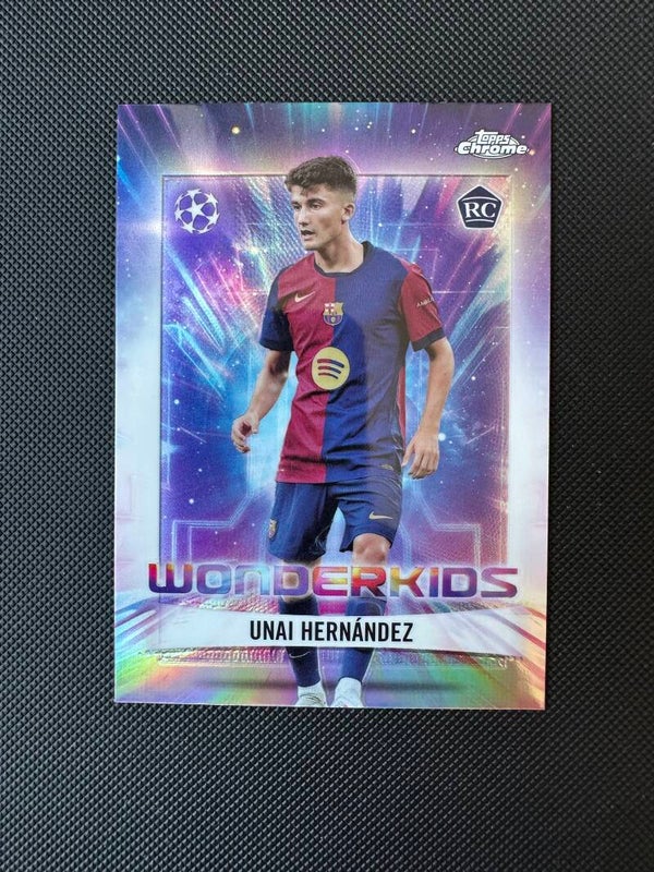 Unai Hernandez Rookie Topps Chrome 2024/25 Wonderkids Refractor #WK-10