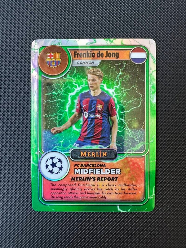 Frenkie De Jong Topps Merlin UEFA CC 2024 Gamers Lightening Green #MG-34