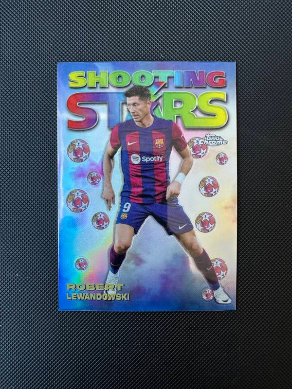 Robert Lewandowski Topps Chrome 2024 Shooting Stars Refractor #98-4