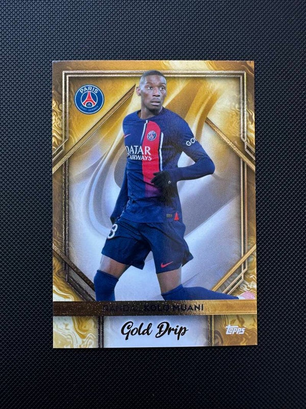 Randal Kolo Muani Topps Team Set 2024 Gold Drip #48 PSG