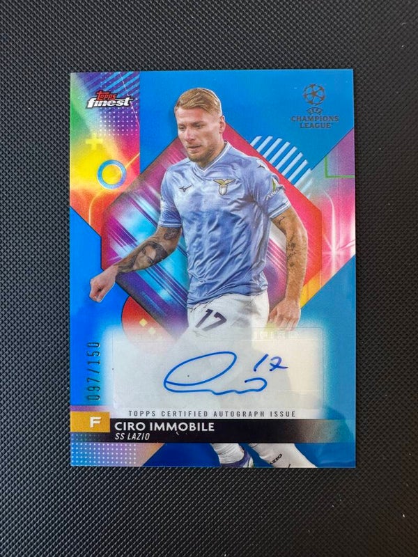 Ciro Immobile /150 Auto Topps Finest UCL & UEL 2023/24 Blue #A-CI