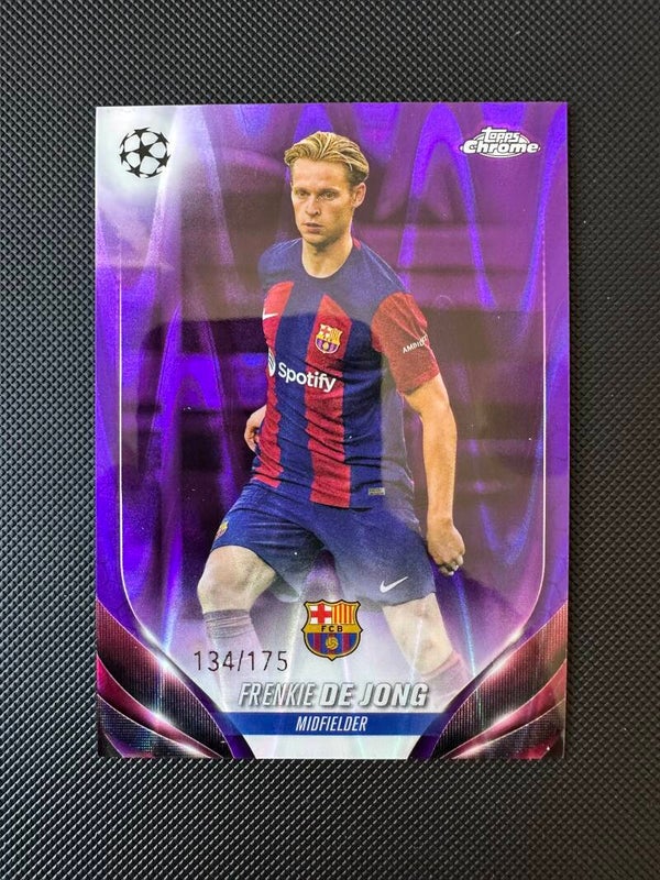 Frenkie De Jong /175 Topps Chrome UEFA 2024 Purple Lava #166