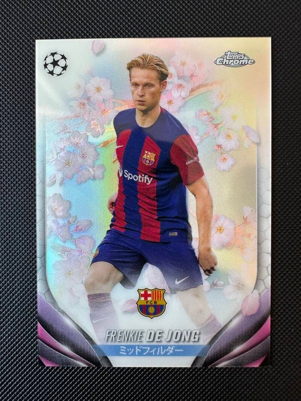 Frenkie De Jong Topps Chrome 2024 Cherry Blossom Refractor #166