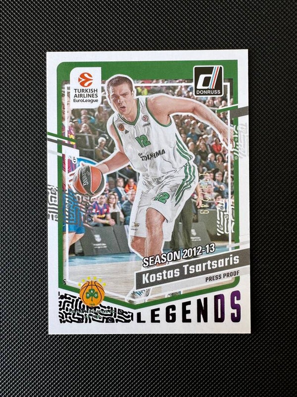 Kostas Tsartsaris /249 Panini Donruss Euroleague 2023/24 Legends- Press Proof #169