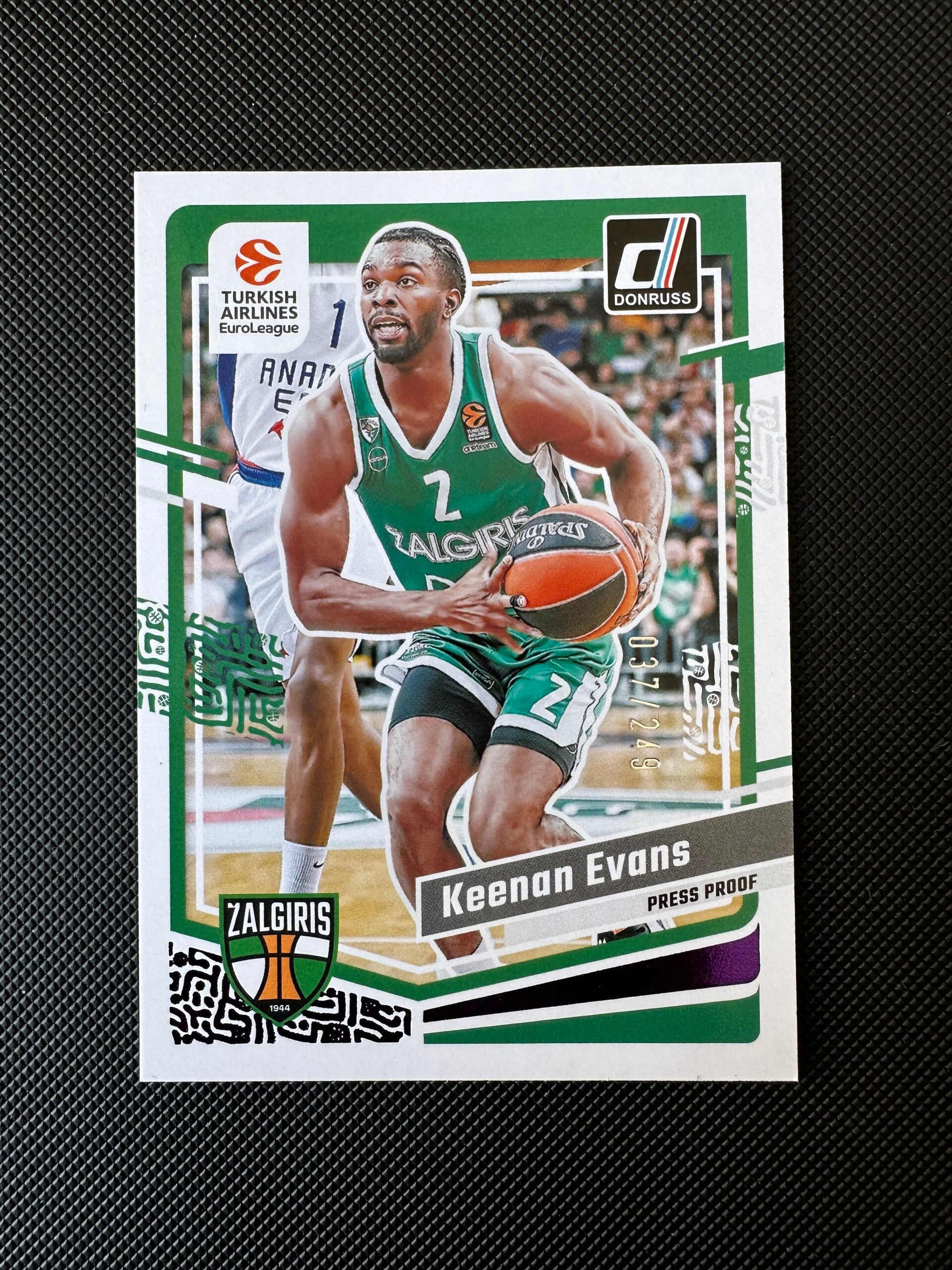 Keenan Evans /249 Panini Donruss Euroleague 2023/24 Press Proof #101