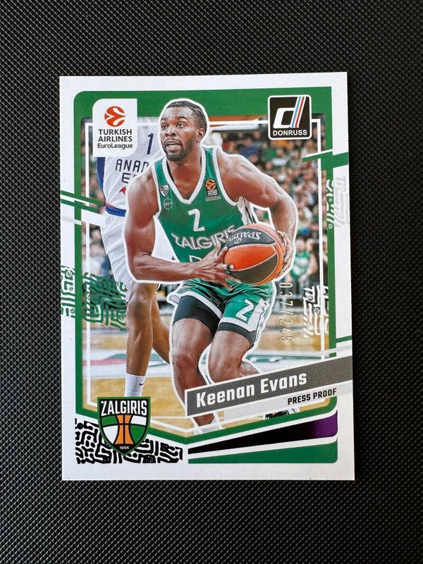Keenan Evans /249 Panini Donruss Euroleague 2023/24 Press Proof #101