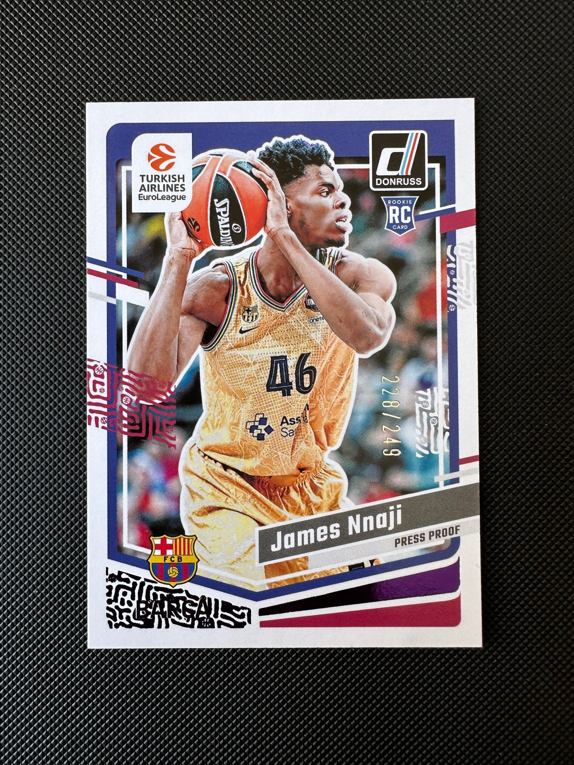 James Nnaji /249 Rookie Panini Donruss Euroleague 2023/24 Press Proof #137