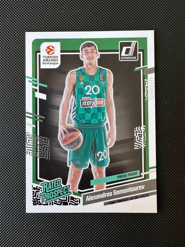 Alexandros Samontourov /249 Panini Donruss Euroleague 2023/24 Rated Prospects- Press Proof #160