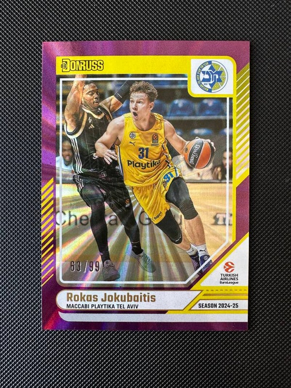 Rokas Jokubaitis /99 Panini Donruss Euroleague 2024/25 Purple Lazer #121