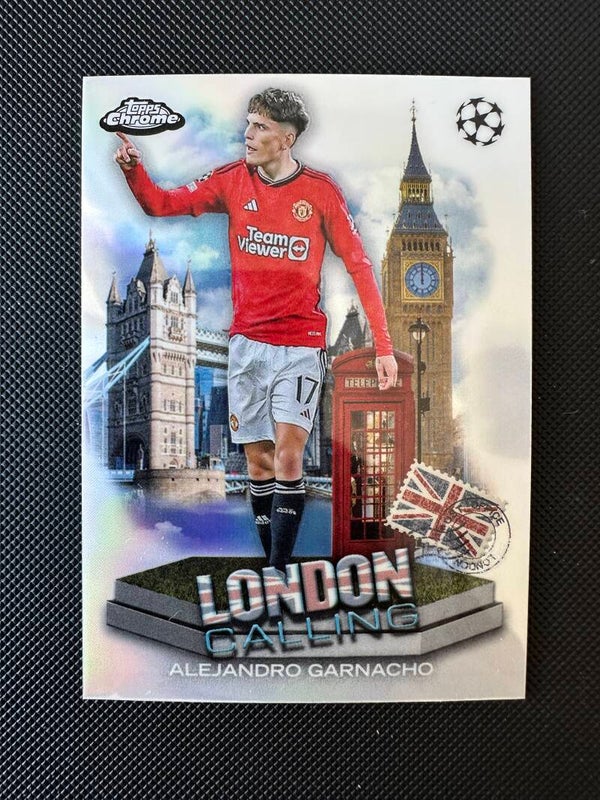 Alejandro Garnacho Topps Chrome 2024 London Calling Refractor #LC-9 MAN. UTD.