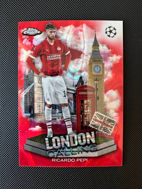 Ricardo Pepi Topps Chrome 2024 London Calling- Red Lava Refractor #LC-12 PSV