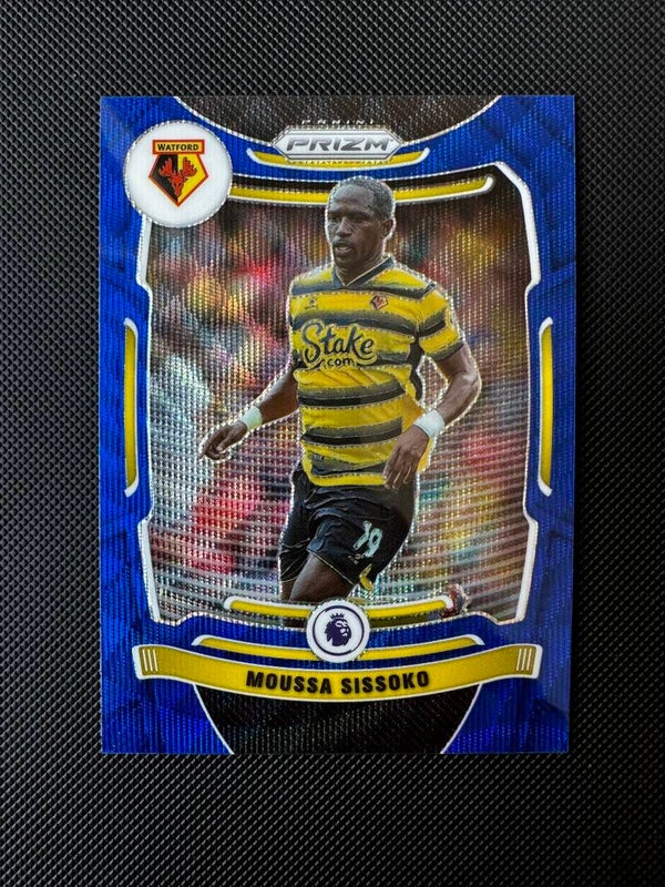 Moussa Sissoko Panini Prizm Premier League 2021/22 Blue Wave Prizm #258 WATFORD