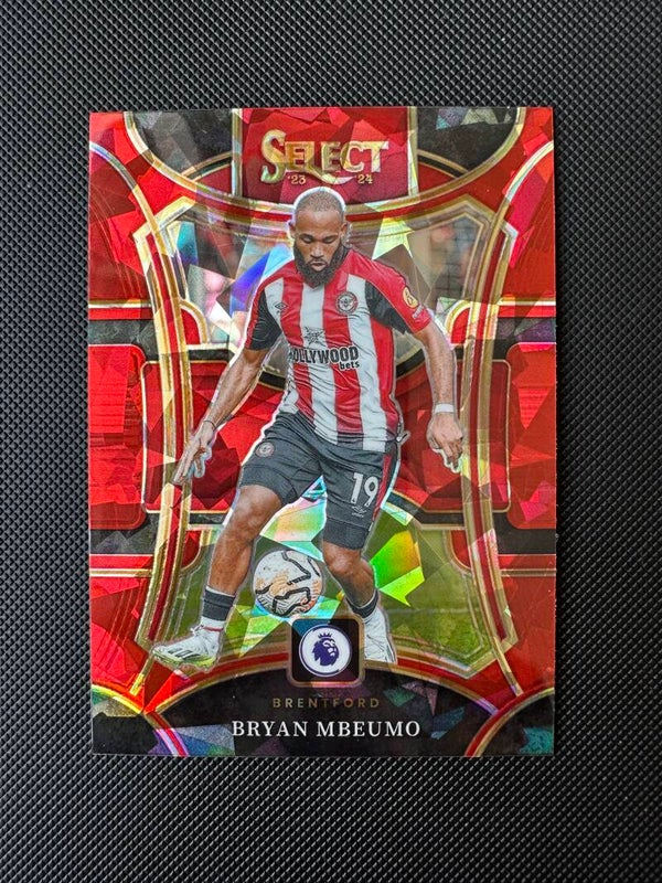Bryan Mbeumo Panini Select Premier League 2023/24 Red Cracked Ice-Mezzanine Prizm #116 BRENTFORD