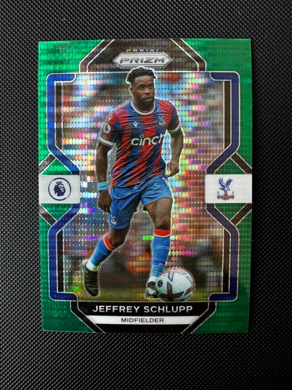 Jeffrey Schlupp Panini Prizm Premier League 2022/23 Green Pulsar Prizm #28 CRYSTAL PALACE