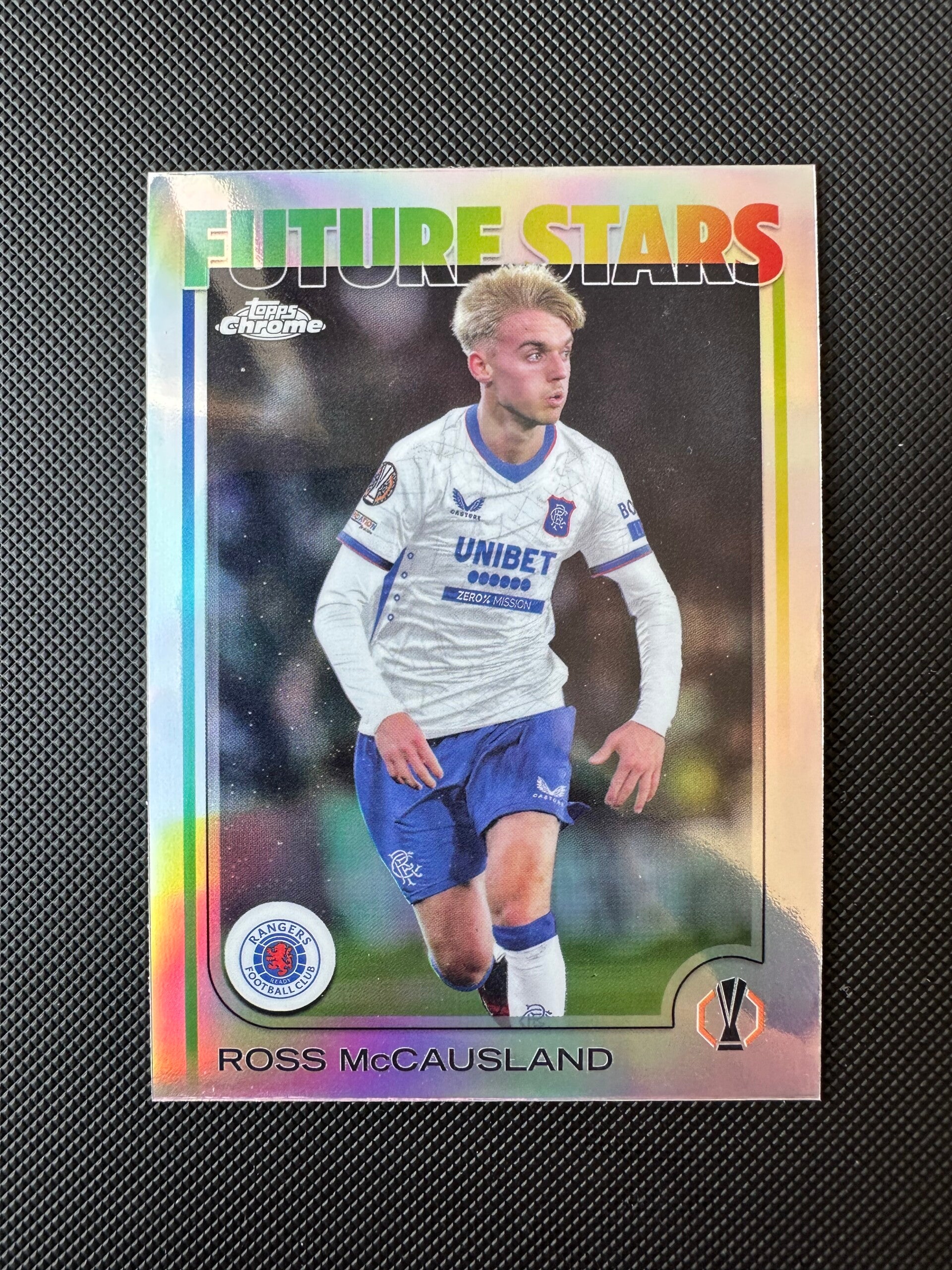 Ross McCausland Topps Chrome UEFA EL 2025 Future Stars Refractor #49 RANGERS
