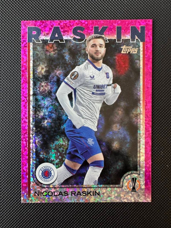 Nicolas Raskin Topps UEFA EL 2025 Pink Speckle #155 RANGERS