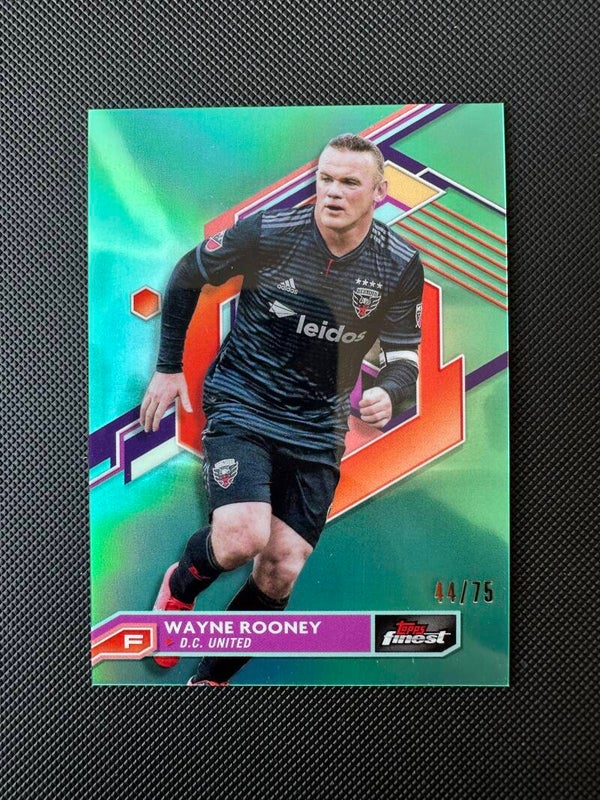 Wayne Rooney /75 Toppps Finest MLS Extended Set 2023 Aqua Refractor #110 DC