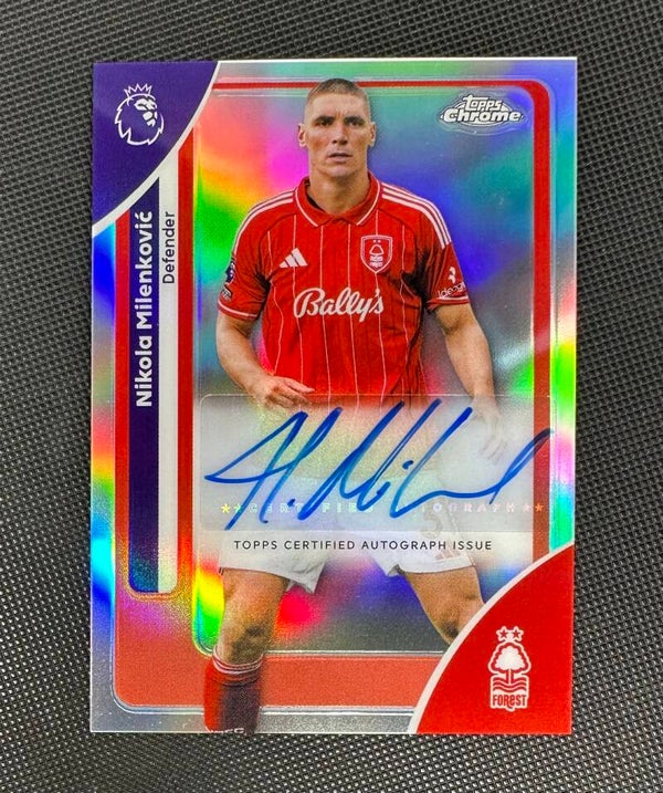 Nikola Milenković Auto Topps Chrome Premier League 2025/26 #CA-NM
